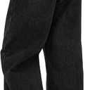 EMMIOL Women Baggy Jeans Mid-Low Waist Boyfriend Streetwear Vintage Jeans Wide Leg Denim Pants (Medium, Black-076)