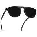 WearMe Pro WMP Eyewear – Men’s Polarized Round Aviator Sunglasses, Lightweight Acetate Frame & UV400 Protection (Black/Triple Black Lens)