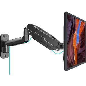 MOUNT PRO Single Monitor Wall Mount for 13 to 32 Inch Computer Screens, Gas Spring Monitor Arm Holds Up to 17.6lbs, Full Motion Adjustable Wall Bracket, VESA Mount 75x75, 100x100, Black