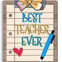 Best Teacher Ever Pencil Bow Clip Shaped Christmas Hanging Ornament Gift, Teacher Appreciation Gifts for Women Ornaments Keepsake, Birthday Teacher Thank You Gifts for Teacher from Students, Kids