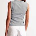 Cioatin Women Ribbed Button Down Tank Tops Sleeveless Crew Neck Slim Fit Open Front Crop Vest Going Out Y2K Clothes Heather Gray (M)