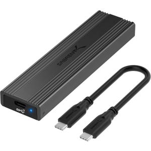 Sabrent USB 3.2 Type-C Tool-Free Enclosure for M.2 PCIe NVMe and SATA SSDs (EC-SNVE)