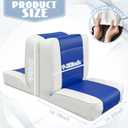 1 Set Back to Back Boat Seat Covers Replacement Boat Lounge Seat Covers Waterproof Polyvinyl Chloride for Protector Boats Seats Deluxe Back-to-Back Lounge Seats Cover (Blue White)