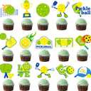 48Pcs Pickleball Cupcake Toppers Pickleball Birthday Party Decorations Pickleball Theme Cupcake Decorations for Pickleball Themed Birthday Party Baby Shower Supplies