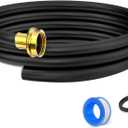 7 Length Options Dehumidifier Drain Hose with 3/4 Inch FHT Connector, featuring Rust-Resistant Brass Fittings for Leak-Proof Connection, Perfectly Compatible with Most Dehumidifier Brands. (6FT, Black)