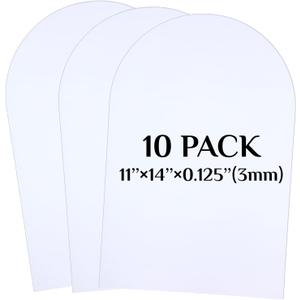 Novabright 10 Piece Arched White Foam Board, 11 x 14 Inches (3mm), PVC Foam Poster Board, Waterproof, Suitable for Signs, School Projects, Handicrafts, Artistic Creation, Indoor and Outdoor Use