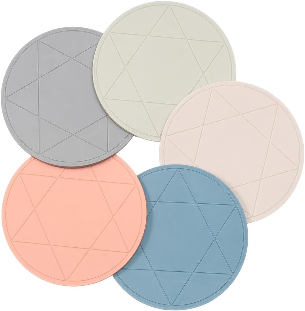 Silicone Trivets for hot Dishes,Set of 5 pcs Non-Slip & Heat Resistant Modern Kicten Hots Pads for Table, Trivets for Hot Dishes & Cookware