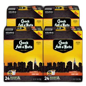 Chock Full o' Nuts Donut Shop Keurig K-Cup Pods for Keurig Brewers – Premium Arabica, Medium Roast – Single Serve – 4 Packs of 24 K-Cup Pods Best By 06 Feb 2027