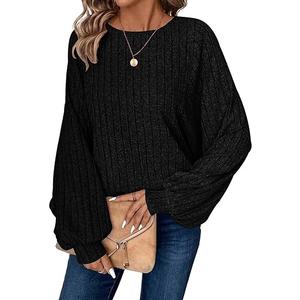 Long Sleeve Shirts for Women Fall Fashion 2025 Tunic Tops Dressy Casual Blouses Loose Knit Pullover Sweaters, Size S