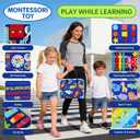 Montessori Busy Board for Toddlers Sensory Busy Book with Buckles, Zippers, Letters, Animals, Toddler Activities Fine Motor Skills Development Learning for Boys Girls Travel Activity