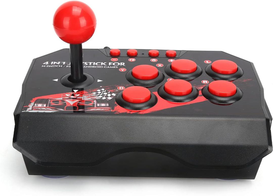 Arcade Fight Stick, 4 in 1 Wired Arcade Joystick Arcade Games Controller with Turbo Functions, Suitable for Switch/PC/PS3/Android Games