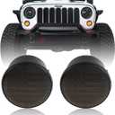 JK Turn Signal Front Lights Smoked Amber LED Indicator Blinker | for 2007-2018 Jeep Wrangler JK, US Flag, 4-in-1 functionality: Turn, Brake, Reverse & Running Lights, Plug-and-Play, No Drill