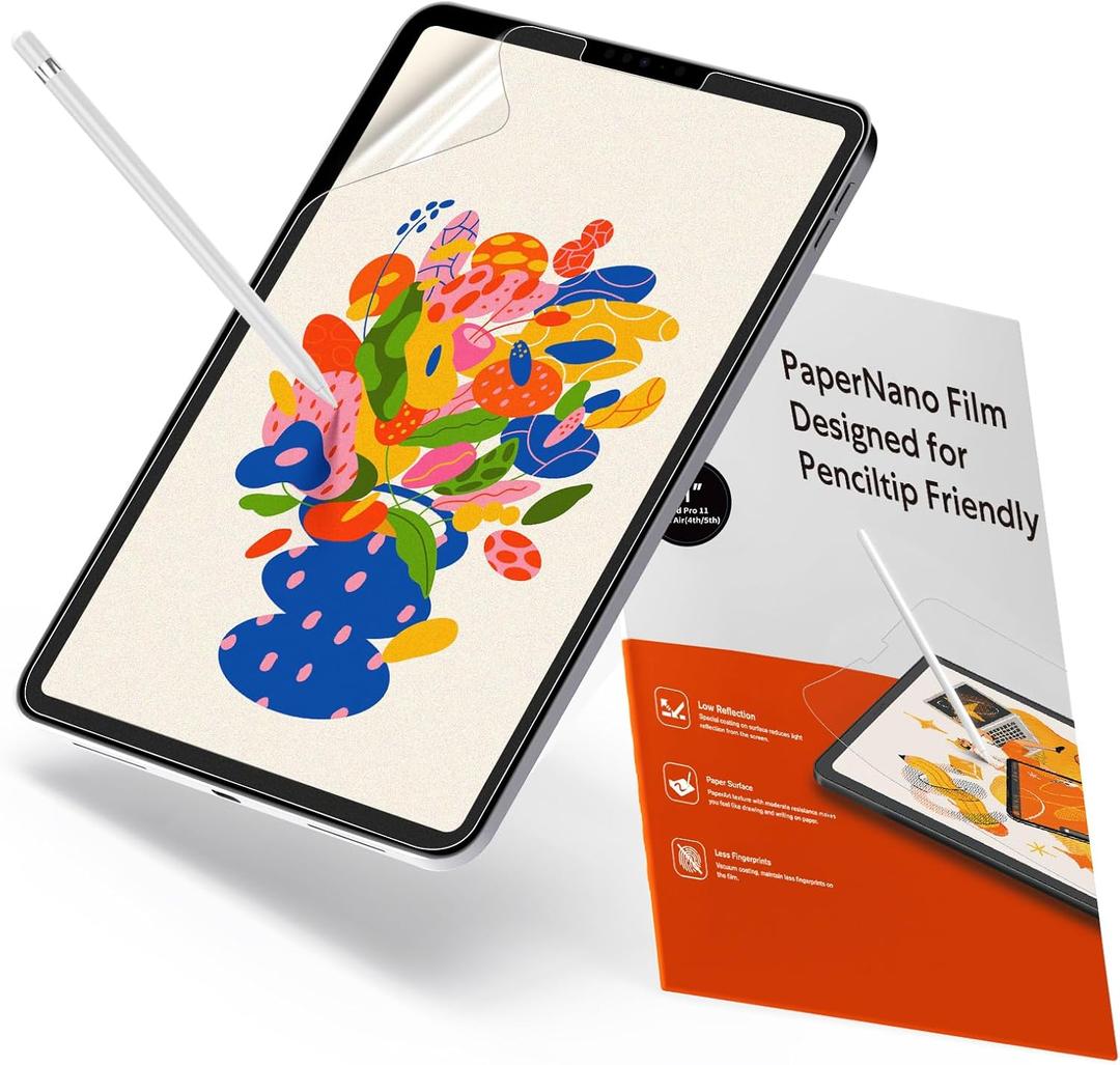 KCT 2 Pack Paperfeel Screen Protector Compatible with iPad Pro 11 Inch (2022&2021&2020&2018) / iPad Air 5th&4th (10.9 inch, 2022&2020) Matte for Drawing, Anti Glare and Easy Installation