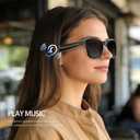 Smart Glasses | Bluetooth Glasses | 34g Ultra-Light Frame for Outdoor | Hands-Free Calls, Music & Voice Control | 8-10H Battery USB-C Charging(Black Polarized UV400 Lenses)