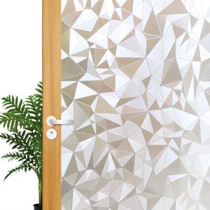 Decorative Privacy Window Film, 3D Window Tint Stained Glass Door Film Static Cling Reflective Window Decor/Privacy Protection/Heat Control/Anti UV for Home/Office, 23.5x78.5 inch