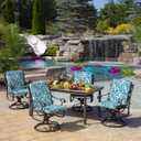 Arden Outdoor Dining Chair Cushion, 20 in x 20 in, Patio Cushion for Patio, Dining, or Rocking Chairs, Aqua Blue Fusion Floral