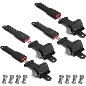 Golf Cart Seat Belts, 40" Retractable Universal Seat Belts Kit for Club Car EZGO Yamaha 2 Set/4 Set, Black