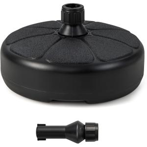 Tangkula 40 lbs Round Umbrella Base, Heavy Duty Water & Sand Filled Patio Umbrella Weight for 1.5" Poles, Market Table Umbrella Stand for Garden, Poolside, Black