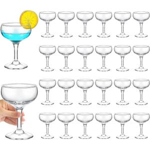 Weewooday 24 Pcs Coupe Glasses Bulk 3.4 oz Clear Champagne Coupe Cocktail Martini Margarita Glasses Wine Drinking Cups for Wedding Birthday Party Bar Home Restaurants