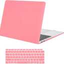 MOSISO Compatible with MacBook Air 13 inch Case M1 2021 2020 2019 2018 Release A2337 A2179 A1932 Touch ID, Plastic Hard Shell Cover&Keyboard Cover for MacBook Air 13.3 inch Case M1, Cream Pink