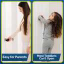 2 x Child Safety Door Knob Cover (4 Pack) Hard-to-Remove Dual-Lock Door Handle Covers for Kids - Reusable Baby Proof Door Knob Locks - Installs Easily, No Tools Needed (Black)