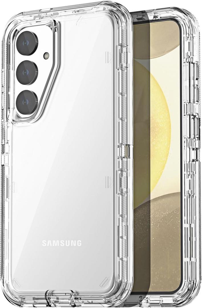 AICase for Samsung Galaxy S24/S25 Case Clear,Heavy Duty Durable 3-Layer [Not Yellowing][Military Grade Drop Protection] Shockproof/DropProof Protective Cover for Samsung Galaxy S24/S25 6.1" 5G