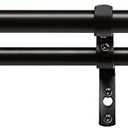 Exclusive Home Curtains ER1025-03 3672 Topper Double Curtain Rod and Finial Set, 36"-72", Matte Bronze