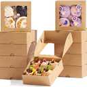 20 Pcs Bakery Boxes-5x5x2 Inch with Window-Cookies, Mini Cakes, Chocolate Covered Strawberries, Macarons, Pies & Brownie Boxes