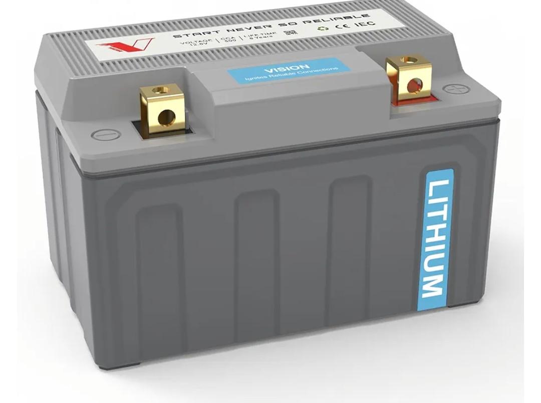 VISION Lithium Motorcycle Battery YTX14-BS/YTX9-BS, 500CCA 12.8V 9AH, LiFePO4 Powersports Battery,Compatible with Motorcycle ATV UTV Jet Ski Snowmobile Riding Lawn Mower