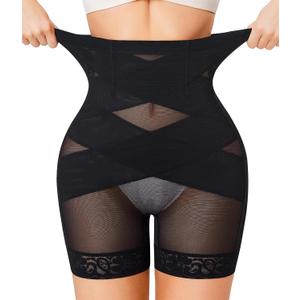 Nebility Shapewear Tummy Control Body Shaper High Waisted Butt Lifting Panties Shapewear Shorts Thigh Slimmer, Large