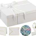 Rinrda Extra Large Gift Box 16.5x13x5.5 inches,White Gift Boxes with Lids for Presents,Perfect for Birthday,Valentine's Day,Christmas,Anniversaries,Contains Card,Ribbon,Shredded Paper Filler.