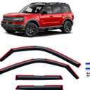 in-Channel Rain Guards for 2021-2026 Ford Bronco Sport, Window Visor Shields Vent Deflector Shade Wind Dark Smoke 2022 2023 2024 2025 21 22 23 24 25 26, Tape-On Outside-Mount, 4PCS