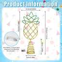 12" Gold Shiny Pineapple Summer Tree Topper with LED Lights, 11.62" H x 4.91" W