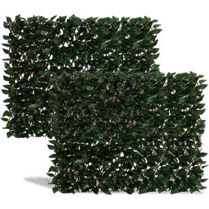 DOEWORKS Expandable Fence Privacy Screen for Balcony Patio Outdoor, 2PCS Faux Ivy Fencing Panel for Backdrop Garden Backyard Home Decorations