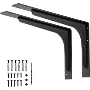 30 INCH x 18 INCH Shelf Brackets,L Shelf Brackets,Vertical Angle, Premium Alloy Metal Heavy Duty Shelf Bracket, high Strength Mounting Hardware Included, Corner Brace Joint,Pack of 2.
