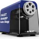 AFMAT Electric Pencil Sharpener Heavy Duty, 6 Holes, Auto Stop Pencil Sharpener for Artists, Classroom Electric Sharpener for 6-11mm Colored Pencils, 7000 Sharpenings, Fast Sharpen, Save Pencils PSX1 (Blue)