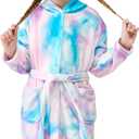 Giggling Getup Christmas Kids Robes, Hooded Girls Bath Robe, Girls Christmas Pajamas (S)
