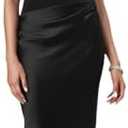 RARITYUS Women’s Elegant One Shoulder Maxi Dress Satin Ruched Bodycon Wedding Guest Dress Flowy Cocktail Evening Dresses Medium