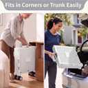 Foldable Shopping Cart with Wheels: Gray Rolling Utility Crate