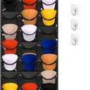 Owkjar 27 Large Pockets Hat Organizer for Baseball Caps,Hat Rack with 6 Hooks Over the Door or Wall Multiple Caps Display Storage Racks,Hat Holder Organizer for Golf Sports Caps Organization (Black)