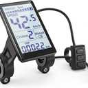 Electric Bike LCD Display Meter, M5 LCD E Bike Display 5 Pin 24V 36V 48V 60V, E Scooter Panel Screen for 31.8mm, 22.2mm Electric Bikes