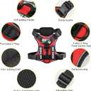 Service Dog Harness, Reflective Dog Vest Harness with 5 PCS Patches, Adjustable Soft Oxford Pet Harness, Inner Layer Mesh, Easy to Control for Dogs, S