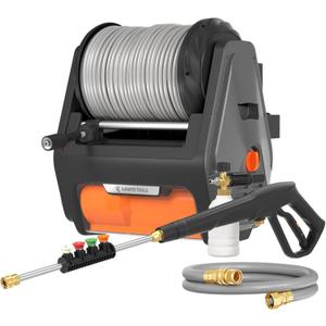 Giraffe Tools Grandfalls Pressure Washer, Max 2900 PSI, 2.2 GPM Electric Wall Mounted Power Washer with 100ft Retractable Hose, Foam Cannon, 4-Nozzles for Car/Driveways/Patios