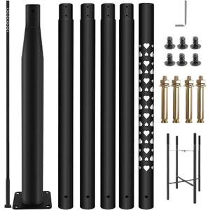 20ft Simplistic and Stylish Adjustable Outdoor Solar Street Light Pole with Mounting Steel Anchors for Versatile Patio, Street, Backyard, Parking Lot Installation