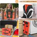 SOYO Folding Hand Truck, 500lbs Heavy Duty Dolly, Portable 6 Wheels Collapsible Luggage Cart with 2 Elastic Ropes for Moving, Travel, Shopping, House Office Use, Orange