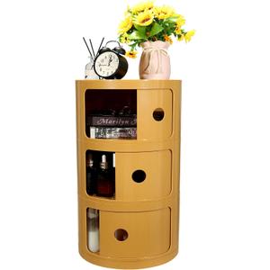 Round Bedside Table/Side Table Storage, 3 Tier