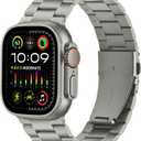 Anlinser No Tool Needed Bands Compatible with Apple Watch Band 49mm 46mm 45mm 44mm 42mm for Women Men, Stainless Steel Metal Strap Designed for iWatch Ultra 3/2/1 SE Series 11 10 9 8 7 6-1 (Titanium)