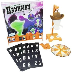 Fotorama Hankman Glow, Magnetic Hangman Mystery Word Guessing Game for Kids & Families, Glow in The Dark Travel Game, Guess Who Before Hank Falls