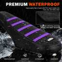 Ebike Seat Cover Upgraded for Ridstar Q20/Q20 pro EBikes Waterproof Non-Slip Seat Cover with Elastic Strap Seat Covers for Electric Dirt Bike (Black with Purple Ribs)