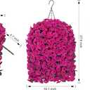 HyeFlora Artificial Fake Hanging Flowers Plants Baskets for Outdoor Outside Decoration, Faux Silk UV Resistant Realistic Fuchsia Morning Glory Planter for Home Porch Patio Balcony Garden Yard